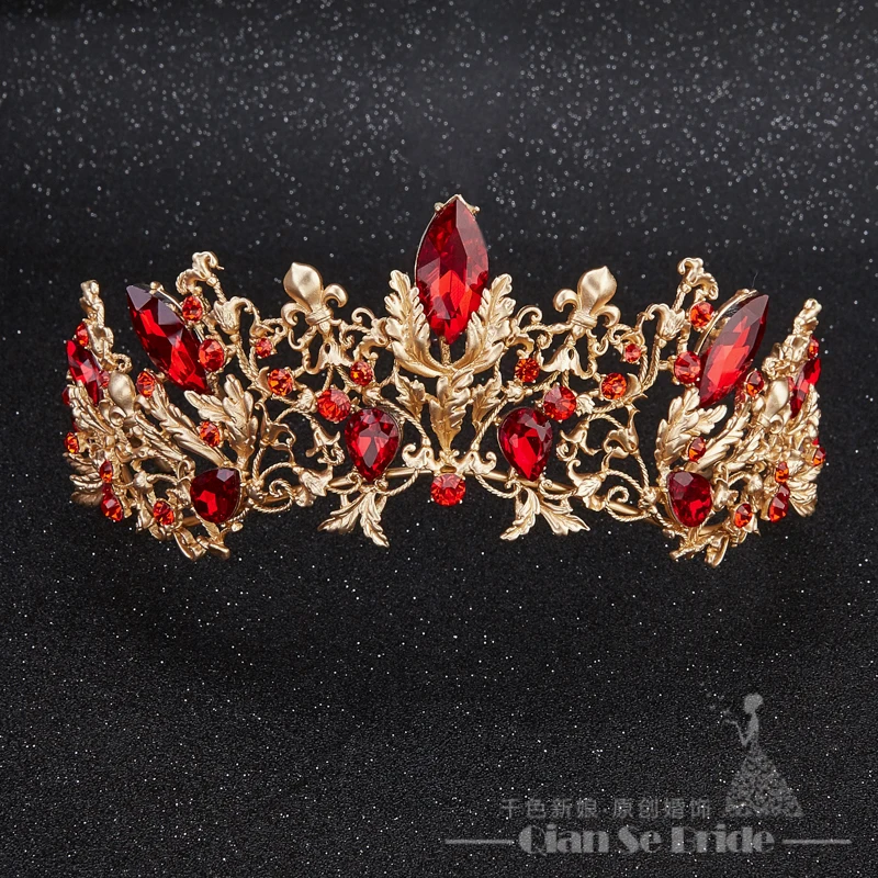 baroque bridal red crystal
