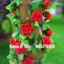 Красный, розовый, фиолетовый цвет шампанского, искусственный шелк, розы, цветы плюща, гирлянда, ткань, лоза, листва, украшение дома, ротанг, 20шт