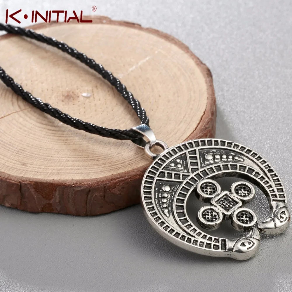 Славянская подвеска Kinitial с кулоном вороном ожерелье Lunnitsa античное серебряное