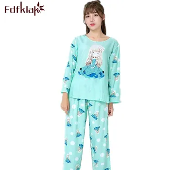 

2017 New Women's Tracksuit Spring Summer Fashion Long Sleeve Cotton Sleepwear Pajama Sets For Women Pyjamas Sexy Lingerie Q321