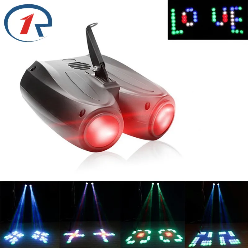 Lâmpada do Projetor para dj Festa de Casamento Luz do Estágio Zjright Padrão Colorido Rgbw 20 w 128 Led Duplo Cabeça Dirigível Efeito Eventos Clube