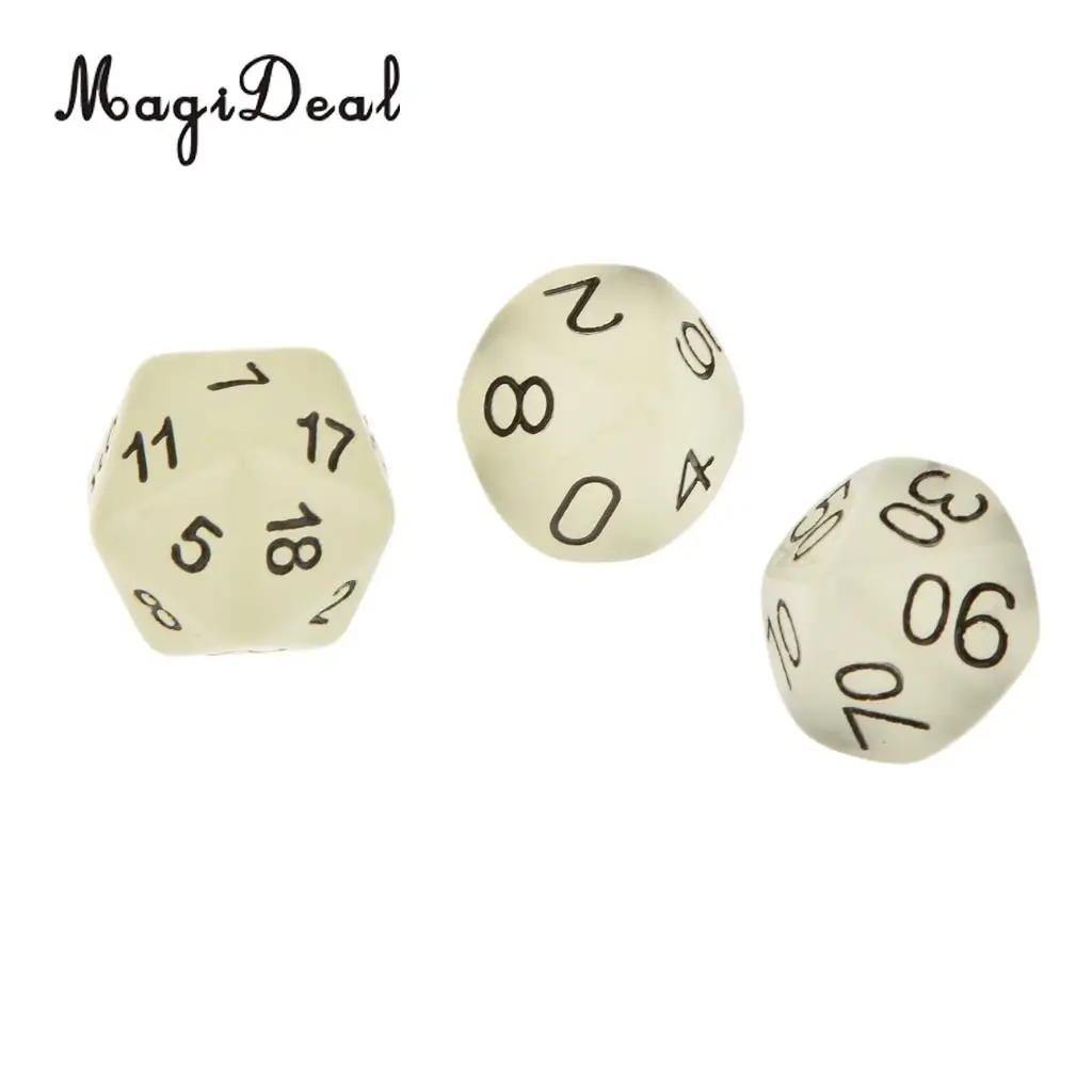 MagiDeal 7 шт. акриловый светящийся в темноте D4 D6 D8 D10 D12 D20 D & RPG Игровой Набор для