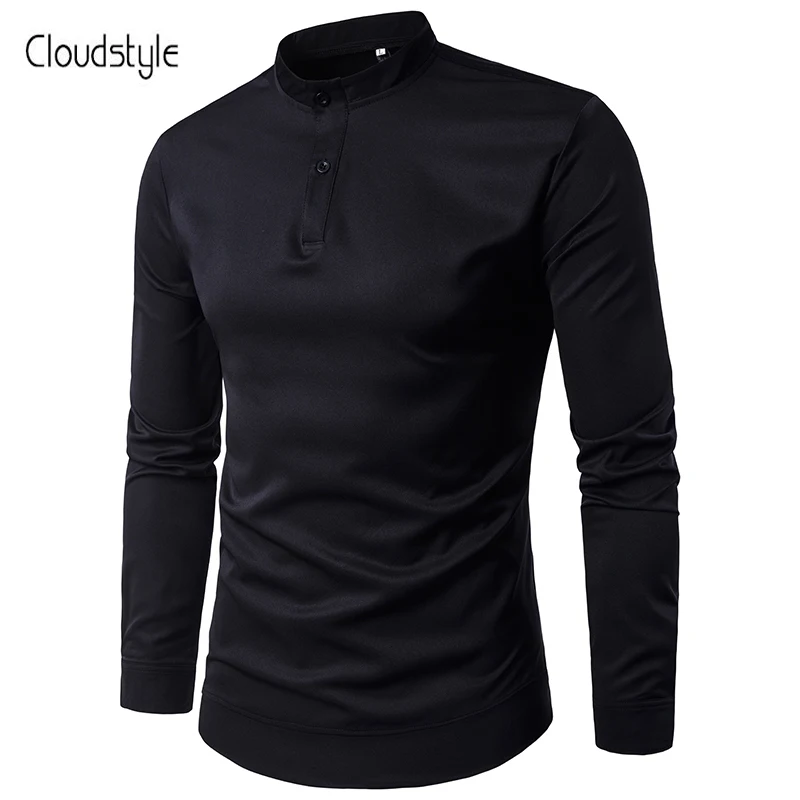 Cloudstyle 2018 New Shirt Men Autumn Winter Long Sleeved Solid Shirts