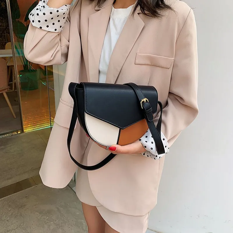 

2019 Fashion Women Shoulder Bags Soft Leather Small Ladies Handbag High Quality PU Patchwork Women Crossbody Bag Bolsas Mujer
