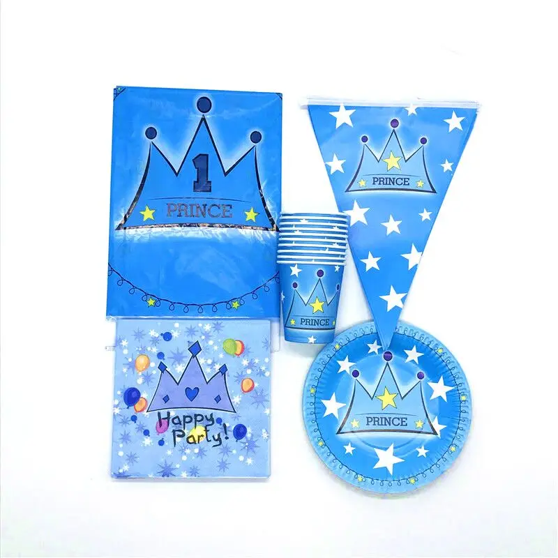 

81pcs\lot Princess Crown Theme napkins Kids Favors Banners Baby Shower Tablecloth Birthday Party Decoration Plates Cups Supplies