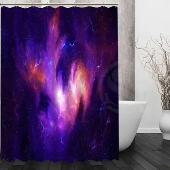 

Personality classic Nice Design space galaxy Custom Polyester beautiful Fabric Shower Curtain Print