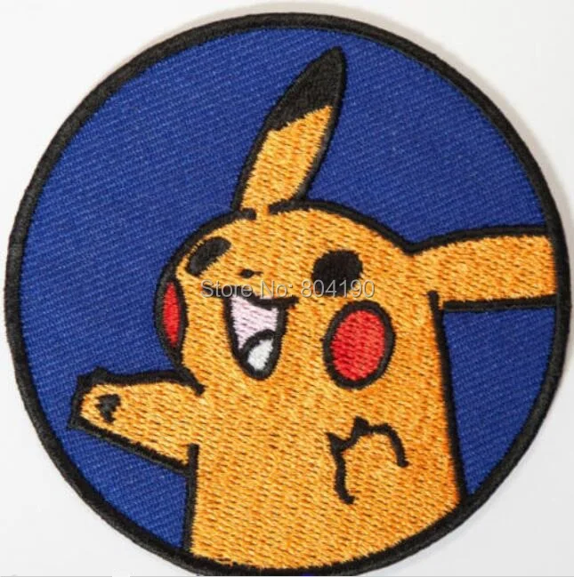 

Pokemon Go Pikachu Iron On Patch Pocket Comics Embroidered Emblem applique Costume Cosplay Team Rocket Scratch Cat clothing