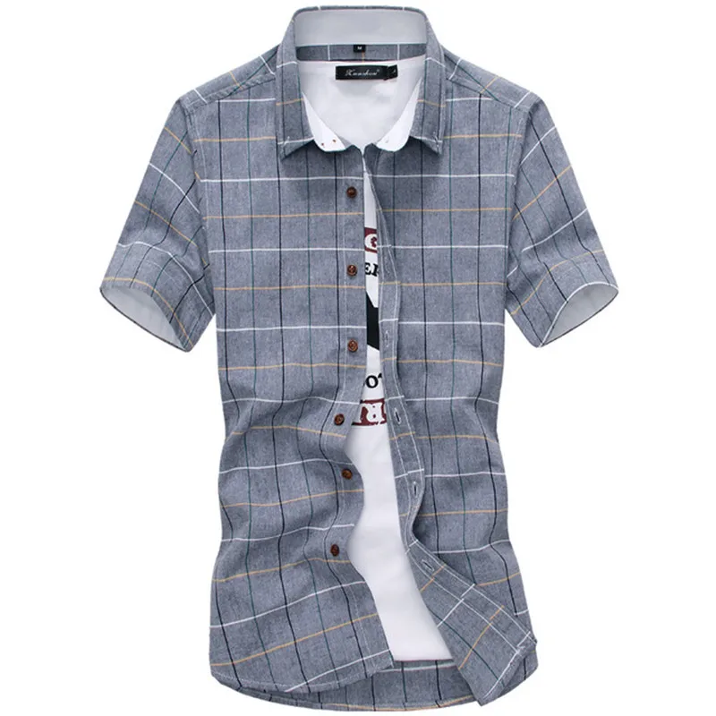 

Fashion Plaid Shirts Men Summer Trend Casual Short Sleeved 2019 New Boys Street Shirt Mens Dress Shirts camisa masculina