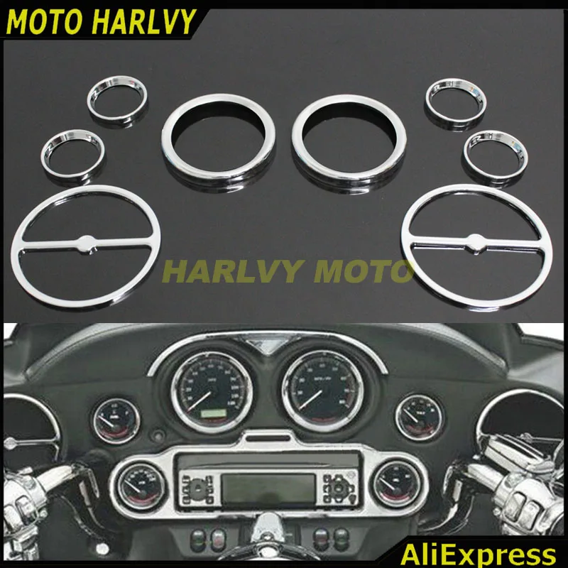 Chrome Speedometer Gauges Bezels Horn Cover For Harley Electra Street