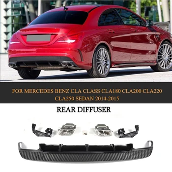 

Car Styling PP Rear Diffuser With Exhaust Muffler Tips For Mercedes Benz CLA Class CLA180 CLA200 CLA220 CLA250 Sport Sedan 14-15