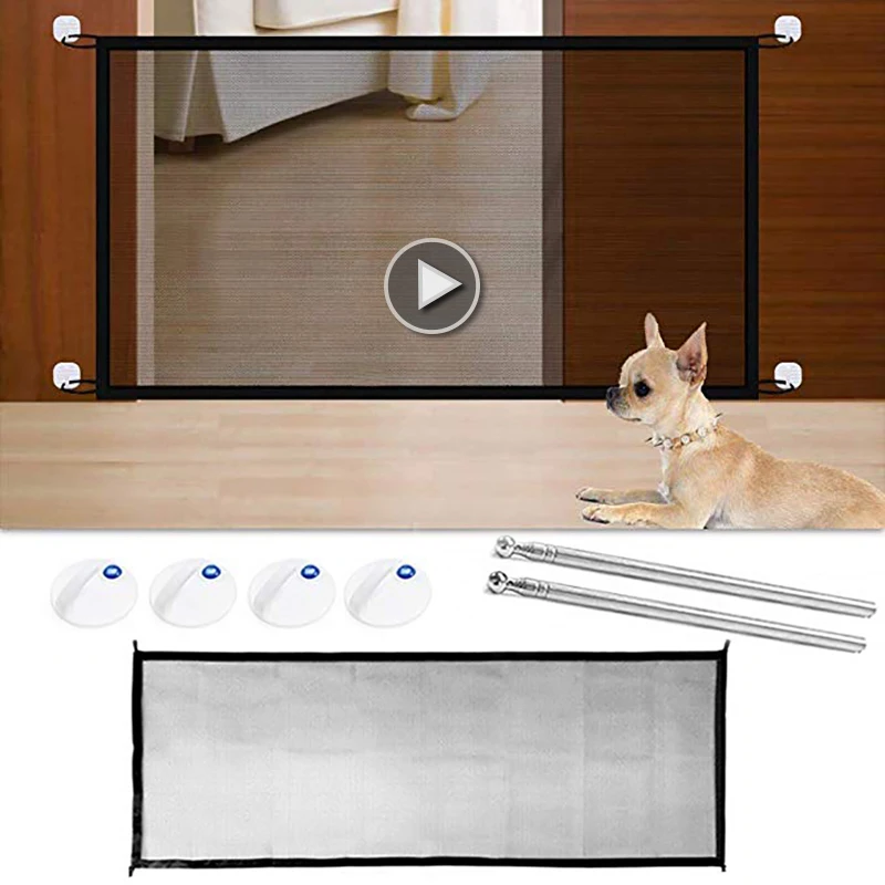 

Dog Gate Folding Safe Guard Baby Gate Protection Mesh Portable Pet Baby Fence Magic Meshes More Useful Safety Products