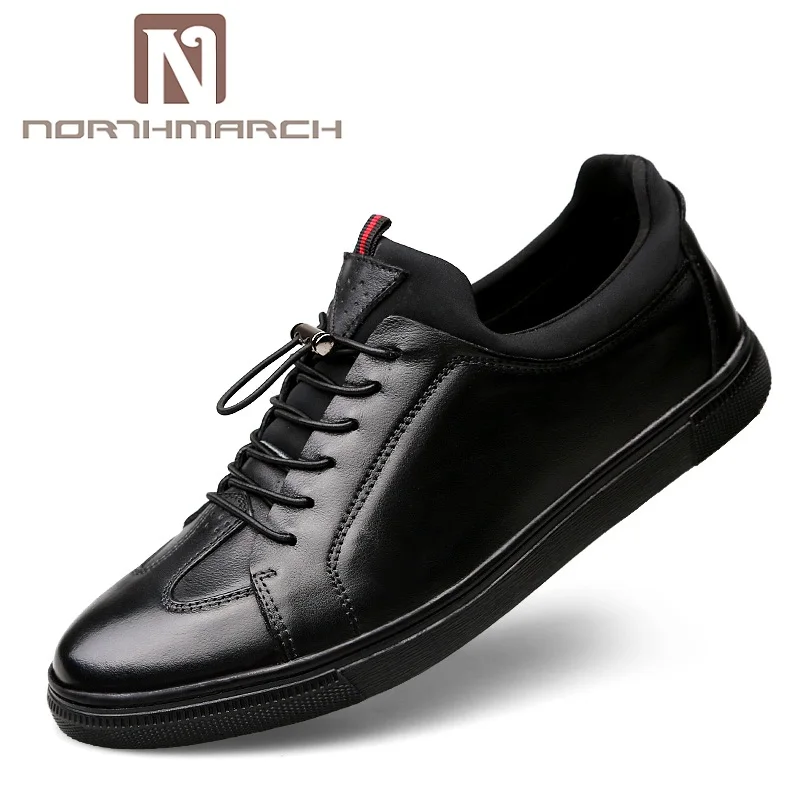 

NORTHMARCH Big Size Flats Shoes High Quality Genuine Leather Men Casual Shoes Fashion Breathable Male Shoes Leather Men Flats
