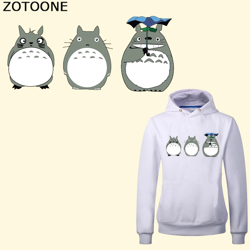 

ZOTOONE Iron on Totoro Patches for Clothing T-shirt Applique Heat Transfer Vinyl Cat Patch Clothes Stickers DIY Badge Decoration