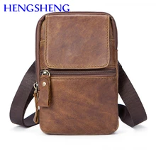 Hengsheng hot selling genuine leather men chest bag with top quality cow leather male chest bag and fashion man shoulder bags