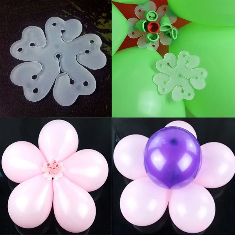 Buy 20pcs Flower Shape Modeling Balloon Clips Plum