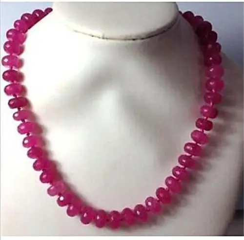 

ddh001410 Rose Red Jade Beads Necklace