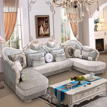 

european Style U Shape High Quality Fabric Sofa Set For Living Room Furniture