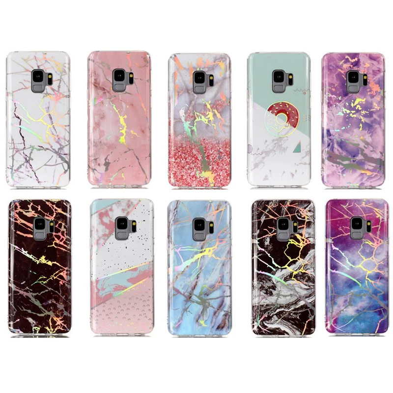 

Phone Laser Marble Soft TPU Silicone Case Cover Shell Coque Fundas for Samsung Galaxy A3 A5 2017 A5 A6 A8 Plus J4 J6 2018