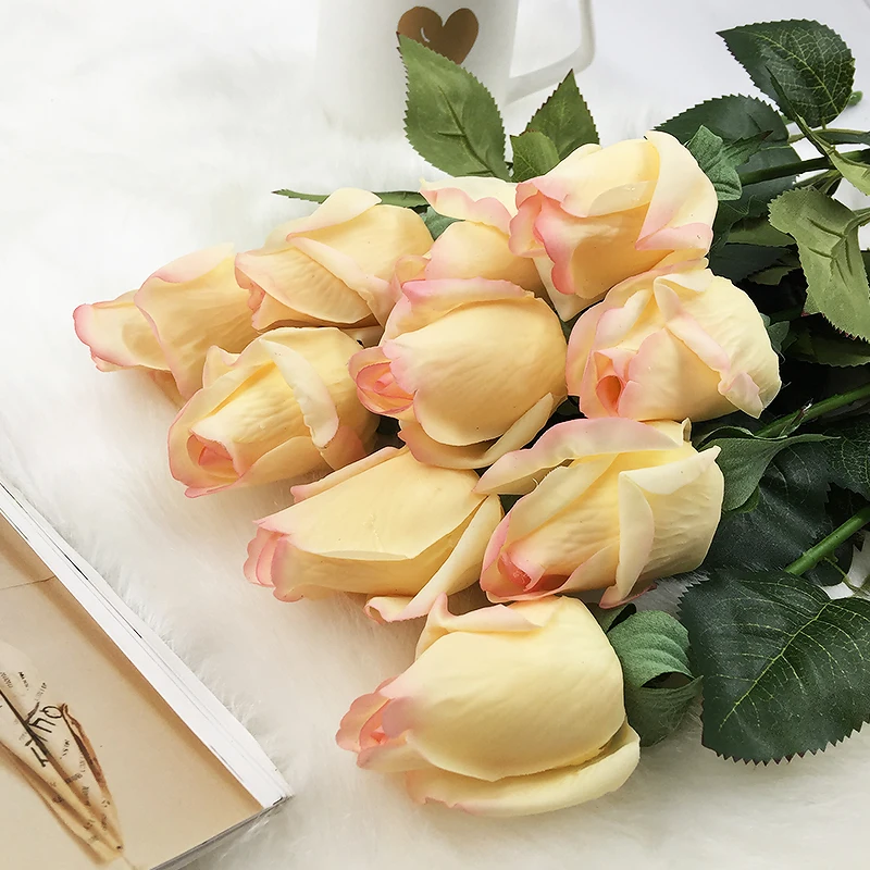6 голов, настоящие весенние шелковые цветы, искусственные розы, букеты для свадьбы, украшения дома, офиса