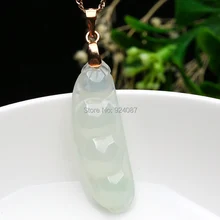 Природных домашнего лед восковой нефрита обжаренные зеленые бобы кулон воды runbing через Бирма награды fudou jade pendant