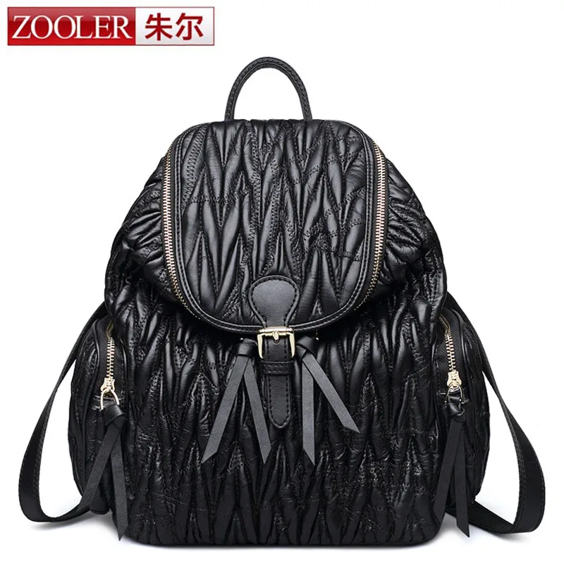 ZOOLER 2017 Winter Fashion Women Backpack Genuine Leather Bag Famous Brand Designer Bagpack for