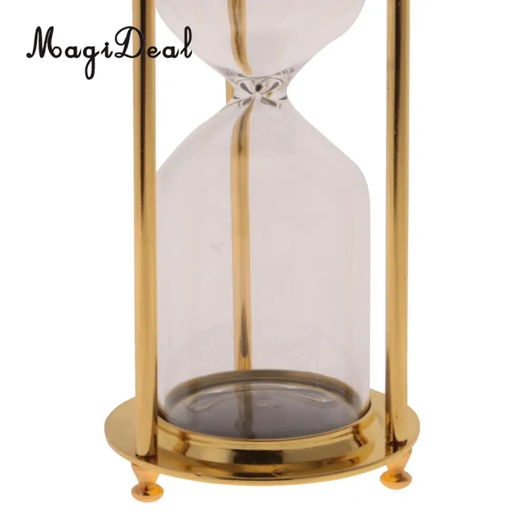 2 Pieces Retro Empty Sandglass with Metal Frame Hourglass Sandglass Sand Timer for Home Room Desk Table Ornament Children Toys