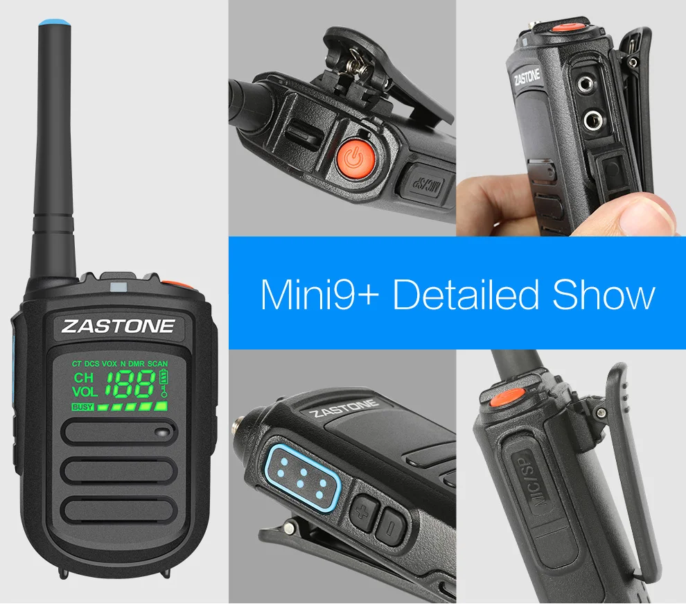 Zastone Mini9 плюс DMR радио Портативный Walkie Talkie UHF 400-470 MHz Любительское радио двухстороннее радио 188CH telsiz трансивер Mini9 +