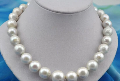 

huij 004902 Rare huge 18"16mm round white reborn keshi pearl necklace