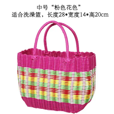 Экологически безопасные корзины корзина для пикника грязная одежда ПВХ корзина для хранения белья с ручкой - Цвет: Розовый