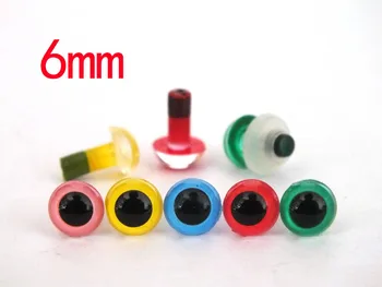 

50pairs/lot mini 6mm colored toy eyes with washer