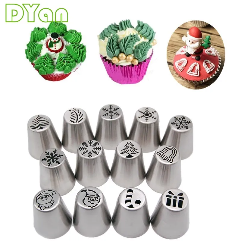 

Christmas Flower Mouth Christmas Tree Snowflake One-Piece Flower Mouth Silk Flower Tool DIY Cream Flower Mouth