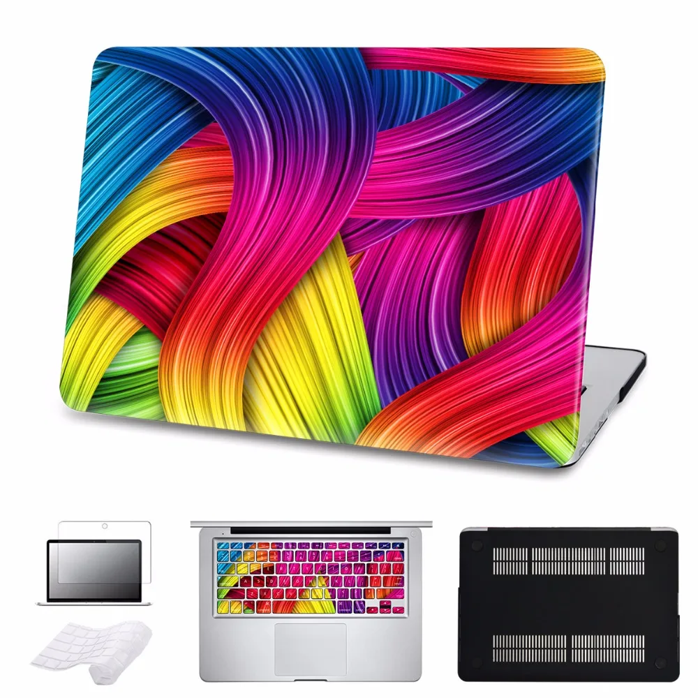

5 in 1 Bundle Laptop Case for apple MacBook Air Pro Retina 11 12 13 15 with Touch Bar Cases+keyboard Skin Cover Screen Protecto