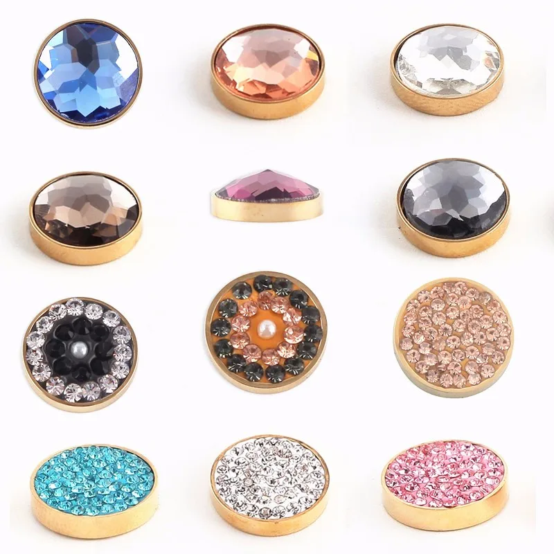 Vinnie Design joyería 12mm magnético intercambiable moneda Pequeña Piedra en cambio pulseras Collares 12 unids/lote colores mezclados