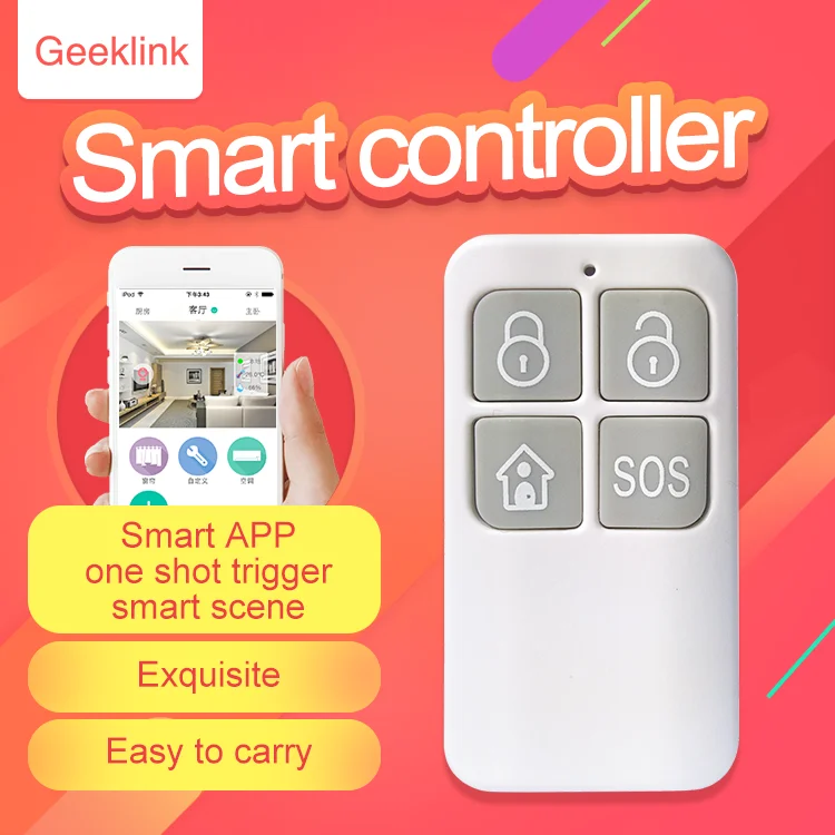 Controle Remoto Inteligente Geeklink Controle Remoto sem Fio para Casa Inteligente 433 Mhz Gfsk Sos Desenvolvimento Garrison Platina para Desbaste - Image 6