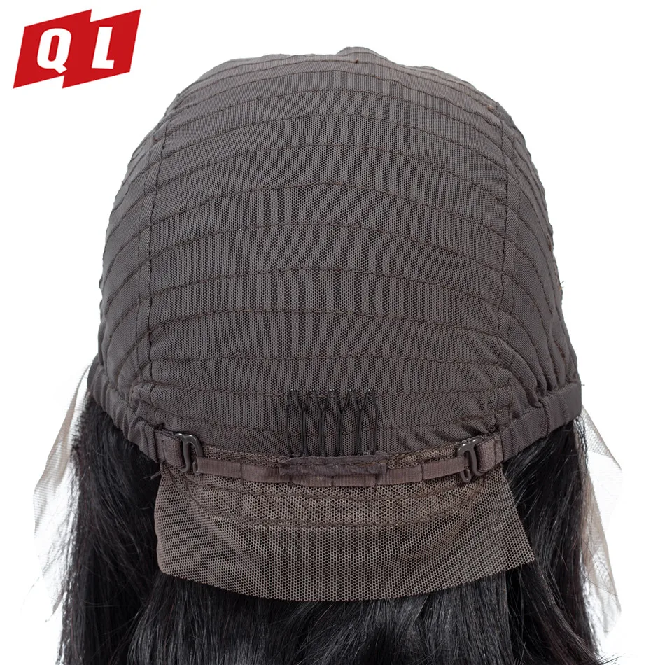 Qlove волосы 4x4 прямые парики бразильских 100% из натуральных волос на кружевной