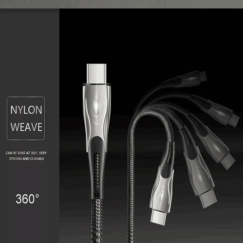 Ddaian светодиодный USB кабель для samsung Xiaomi huawei Тип C USB поддержка PD 60 Вт QC3.0 5A USB кабель Quick Charge