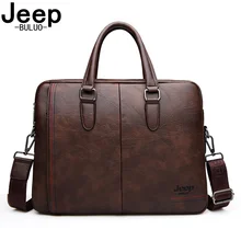 Мужская сумка-портфель jeep buluo, оранжевая сумка для документов, из спилковой кожи, портфель с плечевым ремнем, сумка для ноутбука 13", офисная сумка, все сезоны