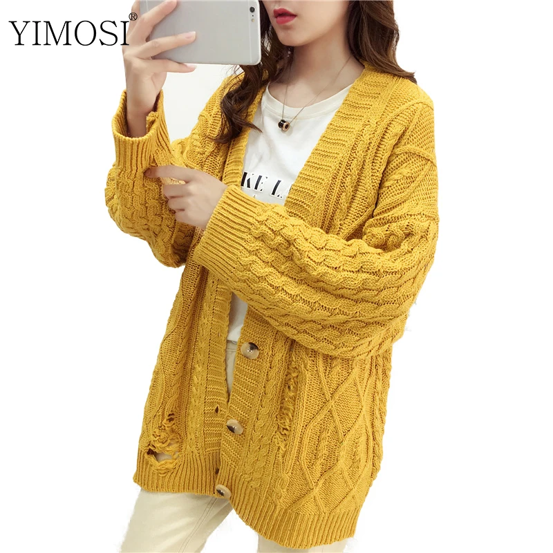 

2019 Autumn Winter Women Cardigan Sweater Casual Long Sleeve Loose Knitting Cardigan Female Vintage Button Outwear Tops