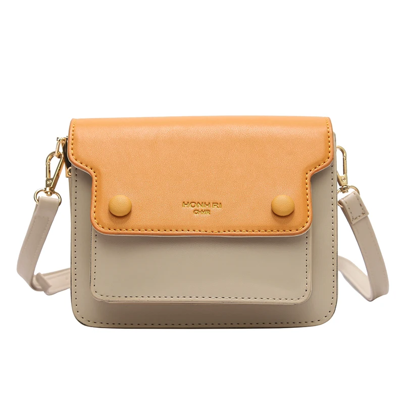 

KYYSLO Women's bag Korean version of the wild Messenger shoulder fashion small square bag Small fresh contrast organ bag