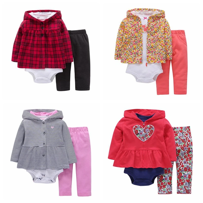 

2017 Spring Autumn kids Baby boy girl golden Clothing Suit Long Sleeve Printing bebes Kids Cotton Set Hoodie Sweater baby Set