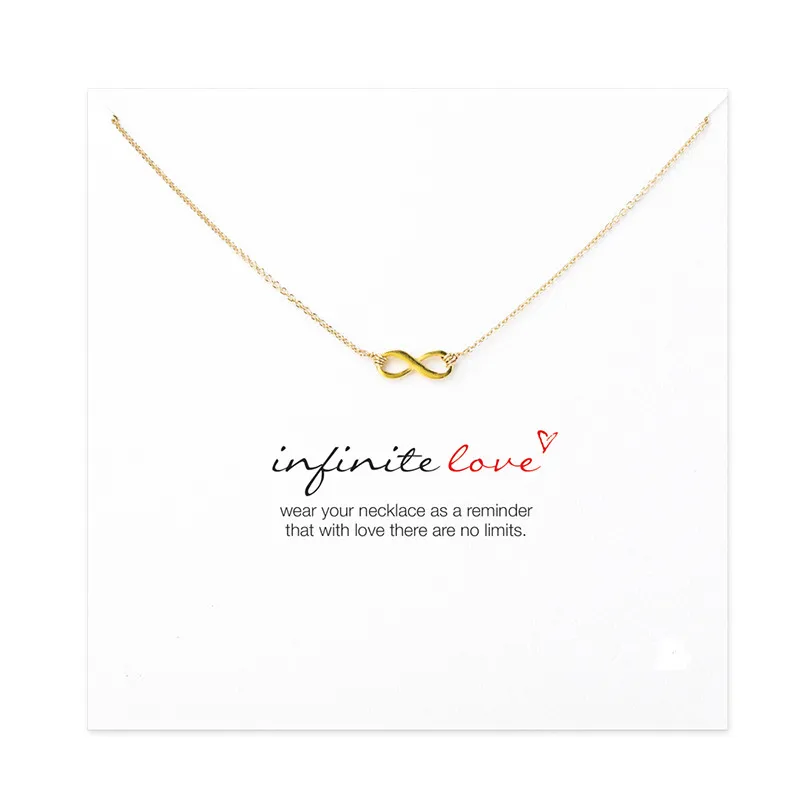 Горячая продажа Сверкающее бесконечное ожерелье любви короткое ключицы Золотое