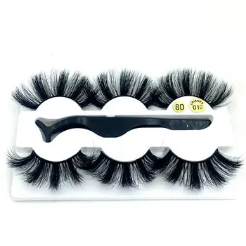 

NEW 25mm fake Eyelashes 100% Mink Eyelashes Mink Lashes Natural Dramatic Volume Eyelashes Extension False Eyelashes+tweezers