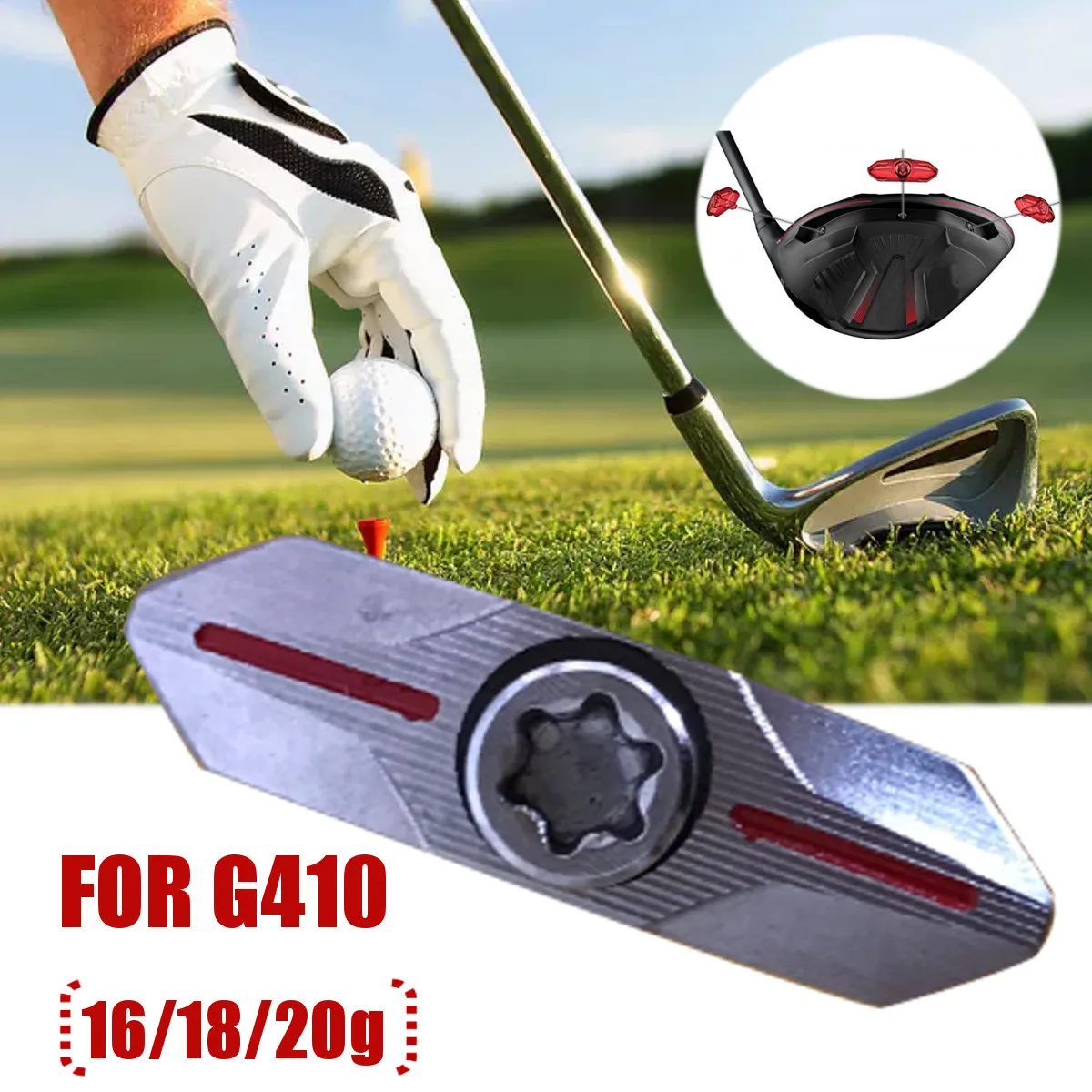 

16g 18g 20g Golf Weight Screw Driver Golf Club Accessories 3 Sizes For Driver