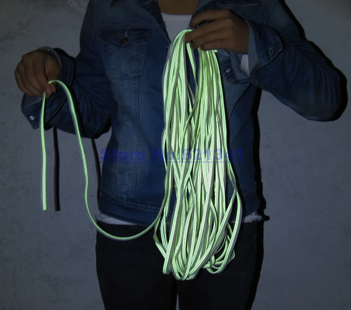 

Fluorescent Yellow Reflective Piping Garment Accessory Reflective Fabric Tape Sew On 10mm(W)