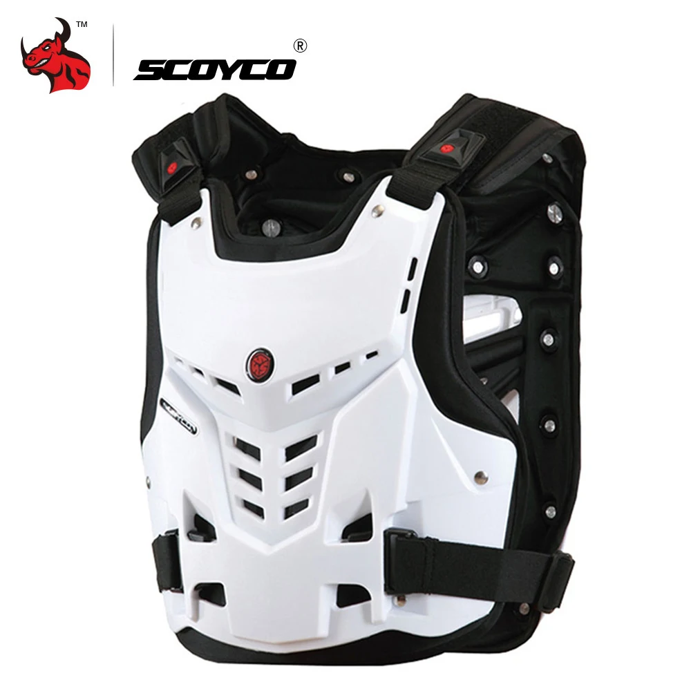 

SCOYCO Motorcycle Armor Vest Motorbike Chest Protection Gear Motocross Armor Racing Vest Motorcycle Protector Equipment White