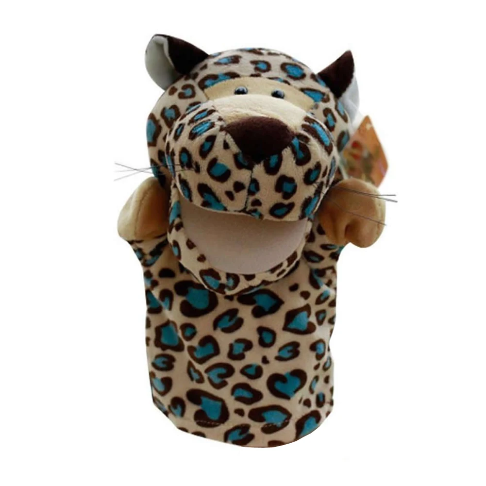 

MACH Cute Plush Velour Animals Hand Puppets Chic Designs Kid Child Learning Aid Toy (Leopard) Gold