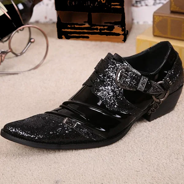 

Formal shoes Men flats fashion Bling patent leather Mens Dress Shoes Brands pointed toe Oxford Shoes For Men Wedding shoes