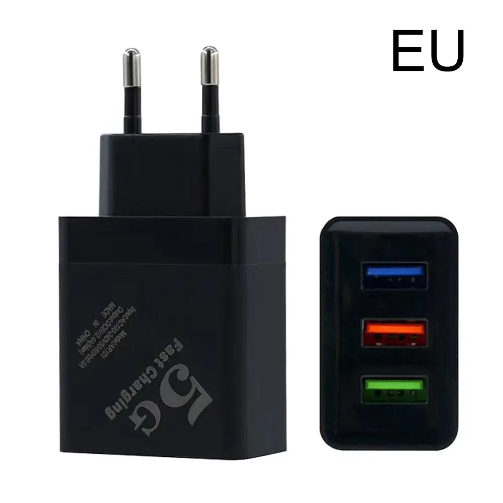 

DC5V/2.1A 3 USB Charger for Mobile Phone PC iPad Home Wall Travel Charger Adapter For Cellphone iPhone Huawei EU/US Plug
