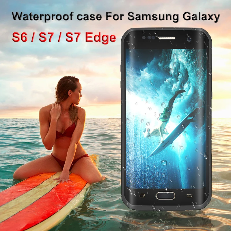 

IP68 Swim Dive Waterproof Shockproof Case for Samsung Galaxy S6 S7 S7 Edge Fingerprint TPU+PC phone bag case for samsung s7