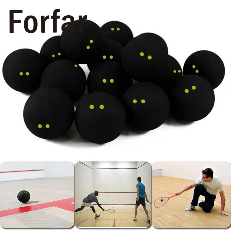 Squash Ball Two Yellow Dots Low Speed Official Rubber Balls